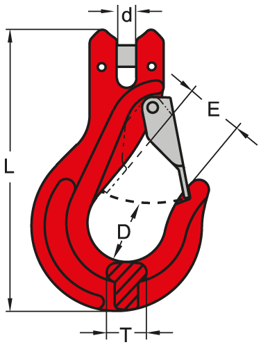 ตะขอเซฟตี้ต่อตรง G80 รุ่น ASP-329 Clevis Slip Hook