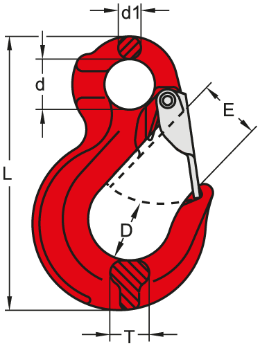 ตะขอเซฟตี้ G80 รุ่น ASP-013 (Eye Sling Hook)