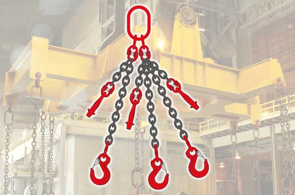 โซ่ยกของ 3 ขา พร้อมตะขอเซฟตี้รุ่นมาตรฐานและตะขอลดข้อโซ่ ASP-LE3S ASP-LE3S