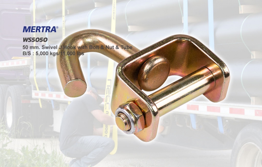 ตะขอตัวเจหมุนได้ Swivel J Hook with Bolt &amp; Nut &amp; Tube รุ่น WS5050