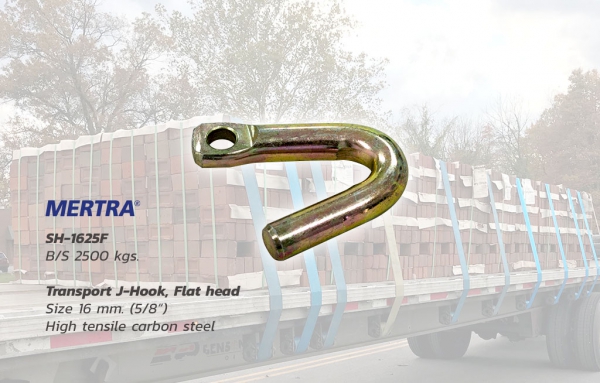 ตะขอเหล็กตัวเจ รุ่น SH 1625F Transport J-Hook, Flat head