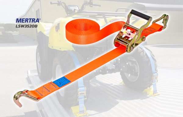 ชุดสายรัดโพลีเอสเตอร์ 3 ตัน บัคเคิ้ลมาตรฐานก้านคันโยกแบบพลาสติกสีดำ Wide Handle Ratchet Strap รุ่น LSW3520B