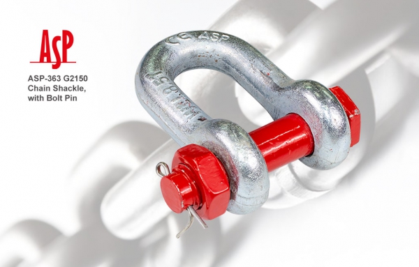 สเก็นตัวยู มีน็อตล็อคปิ้นเสียบ ASP-363 G2150 Chain Shackle, with Bolt Pin