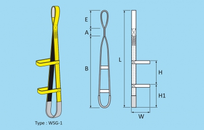 สลิงยกกระจก แบบหูเดียว WSG-1 Flat Lifting slings, Single eye.